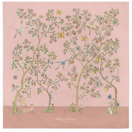 Atelier Choux Paris Baby Organic Cotton In Bloom Swaddle Blanket with Gift Box