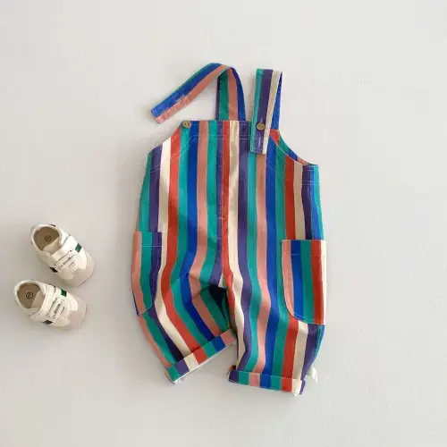 12-18 mo - Baby Polka Dot Stripes Overalls