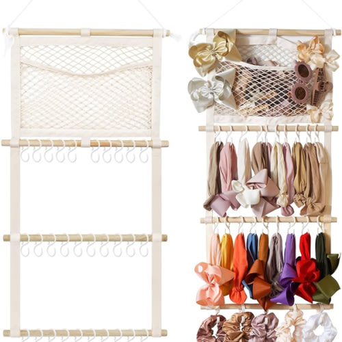 kangaroo Headband Holder Hair Bows Organizer for Baby Girls Large Capacity Bow Holder Hair Accessories Wall Hanging Organizer for Toddler Baby Girl Nursery Room Decor