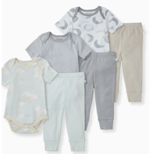 Hello Moon Organic Short Sleeve Bodysuit and Pant Set 3 Pack