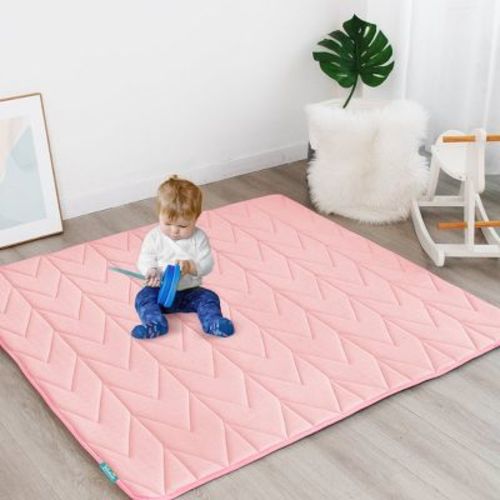 Biloban-Muslin Baby Play Mat | Playpen Mat - Large Padded Foam Tummy Time Activity Mat for Infant & Toddler