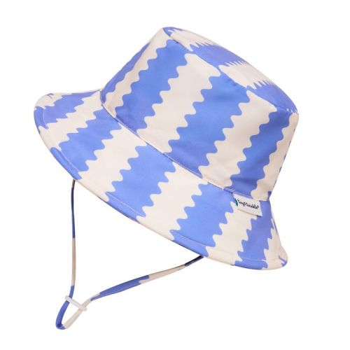 Tiny Twinkle Sun Hat with UPF 50+ UV Protection and Adjustable Brim for Toddlers (Zig Zag Stripe, 0-6 Months)