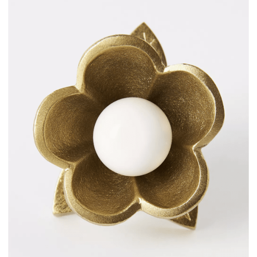 Nena Flower Knobs, Set of 2 (Brass)