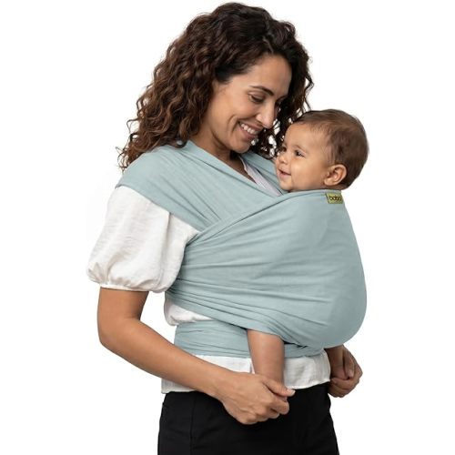Boba Baby Wrap Carrier – Original Baby Sling Carrier for Newborns (7–35 lbs), Soft, Secure, Hands-Free & Ergonomic, Ideal for Comfortable Bonding, New Parents (Serenity Sea Mist)