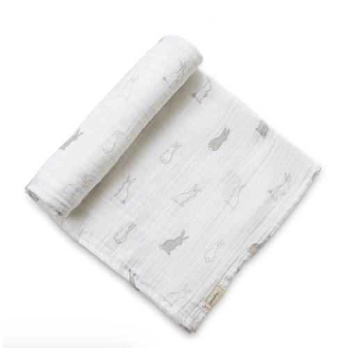 Bunny Hop - Organic Cotton Muslin Swaddle