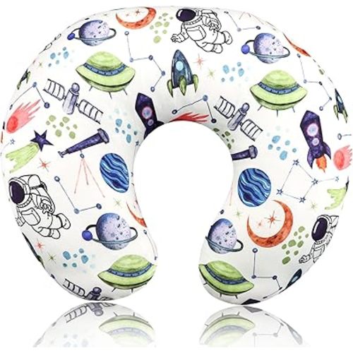 TANOFAR Nursing Pillow Cover Boy, Stretchy Breast Feeding Pillow Covers, Soft & Skin-Friendly, Removable Nursing Support Pillow Slipcover, Space Shuttle