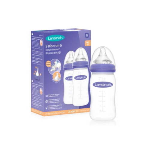 Lansinoh Natural Wave Baby Bottle 2x240ml Set