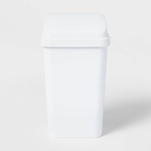 13gal Swing Top Waste Basket White - Brightroom™: Kitchen Trash Can, 13 Gallon Capacity, Textured Plastic, Indoor Use