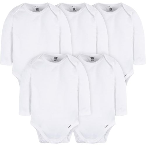 Gerber Unisex Baby Long Sleeve Solid Onesies Multi-Pack Interlock 180 Gsm