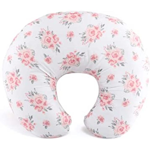 The Peanutshell Pink Floral Nursing Pillow for Breastfeeding, Pillow & Nursing Pillow Cover for Baby Girls