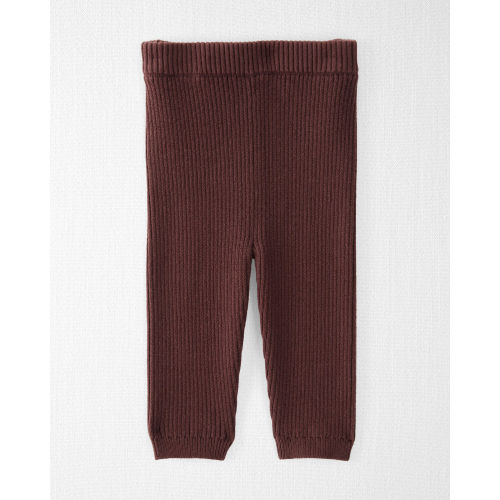 Baby Organic Cotton Sweater Knit Rib Leggings in Deep Burgundy - Little Planet | Carter's