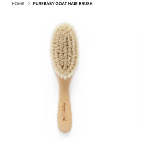 Purebaby Goat Hair Brush w box - NATURAL - Purebaby