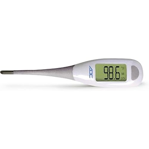 ADC Fast Read Digital Thermometer, Flexible Tip and Large Quick Read LCD Display with Color-coded Backlighting