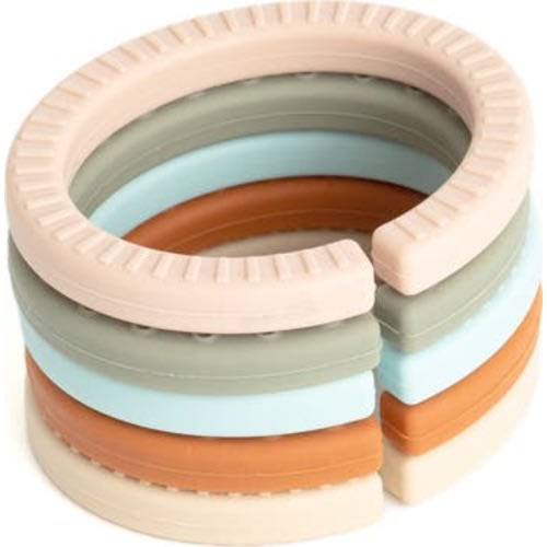 Set of 5 Happy Links Teething Rings