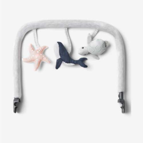 Ergobaby Evolve 3-in-1 Bouncer Toy Bar Accessory, Ocean Wonders Light Grey
