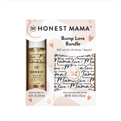 The Honest Company, Honest Mama Body Butter + Body Oil Bump Love Bundle, Unscented, 8.2 oz.