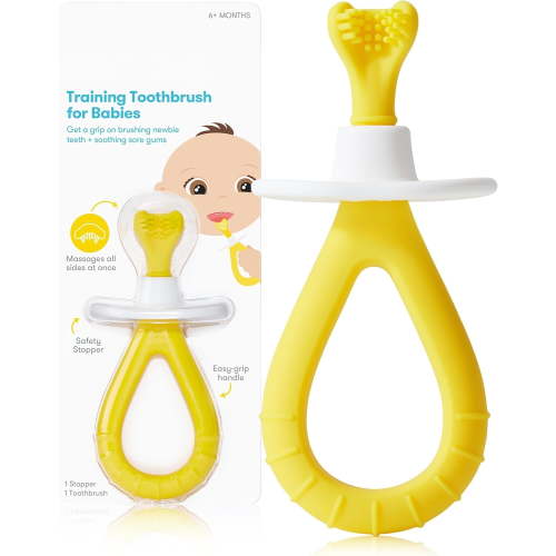 Grow-with-Me Baby Toothbrush Training Set | Infant to Toddler Toothbrush, Cleans All Sides at Once, Oral Care for Sensitive Gums