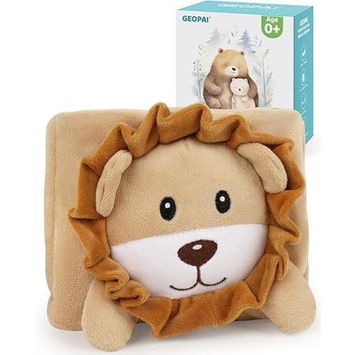 Baby Belly Band for Gas and Colic Relief, Flaxseed Baby Heated Tummy Wrap for Infants Colic Calm, Baby Heating Pad with Natural Warmth, Stomach Relief for Newborns to Toddlers for Fussy Infants (Lion)