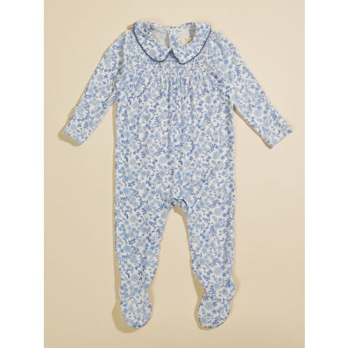 Dawn Blue Calico Floral Footie | Tullabee