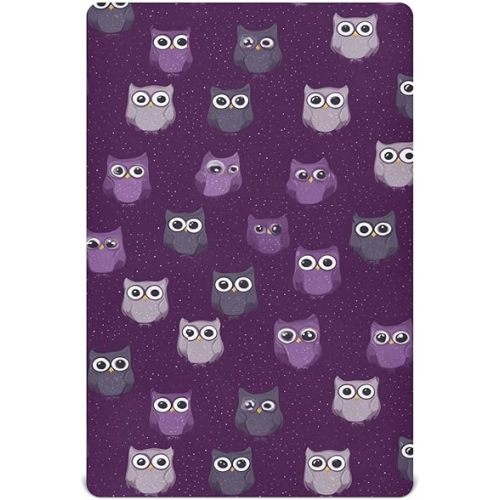 Baby Crib Sheet Gray Owls Crib Mattress for Boys and Girls Playard Sheet Soft Breathable Fitted Baby Mattress Cover 52x28in