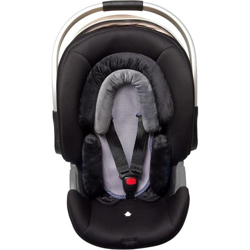 Pro Goleem Breathable 3-in-1 Infant Car Seat Head Support, Soft Infant Car Seat Insert, Carseat Cushion for Toddler, Perfect for Car Seat, Strollers, Swings, Carrier, Bouncer, Black and Grey