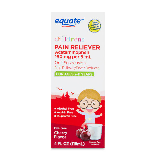 Equate Children's Cherry Flavored Pain Reliever & Fever Reducer Liquid, Ages 2 to 11 Years, 4 fl oz
