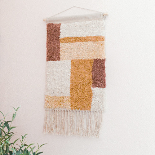Crane Baby Handcrafted Cotton Wall Hanging - Color Block