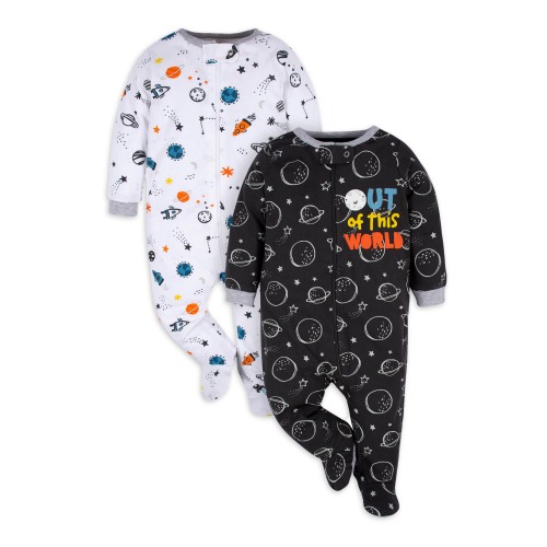 Gerber Baby Boy Sleep 'n Play Footed Pajamas, 2-Pack (0/3 Months - 6/9 Months)