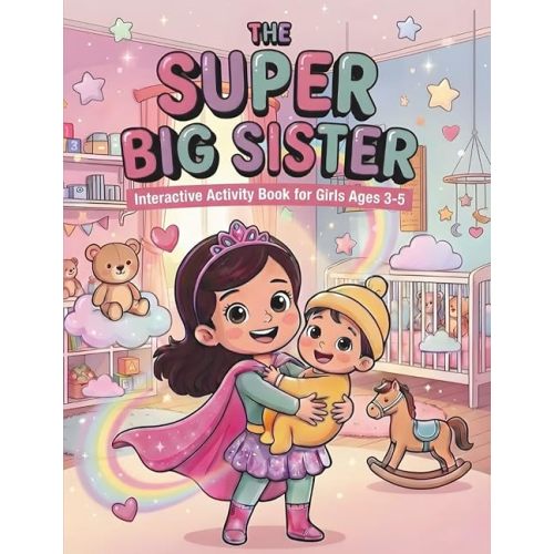 The Super Big Sister: Interactive Activity Book for Girls Ages 3-5 with I Spy Puzzles, Coloring Missions, and Sibling Prep Journal to Welcome a New Baby Paperback – Large Print, March 11, 2026