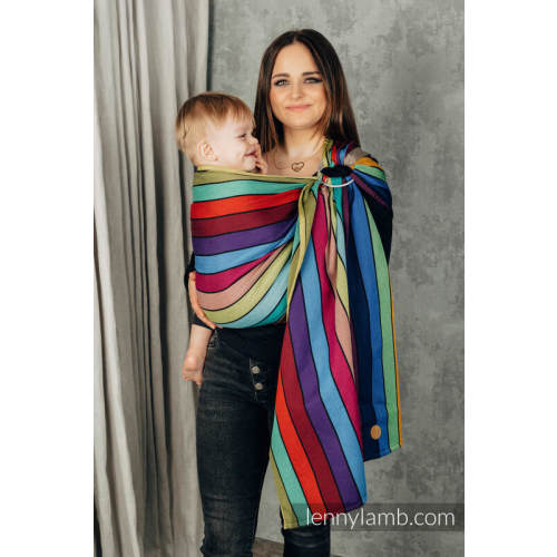 Ring Sling, Broken twill Weave (100% cotton), with gathered shoulder - CAROUSEL OF COLORS - standard 1.8m (grade B)