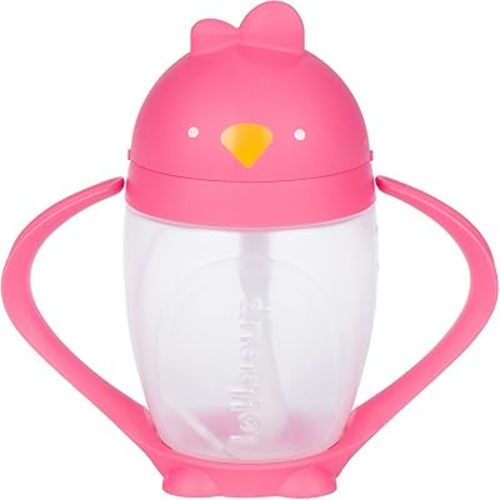 Weighted Straw Sippy Cup for Baby: Lollacup - Transition Kids, Infant & Toddler Sippy Cup (6 months - 9 months) | Shark Tank Products | Lollacup (Posh Pink)