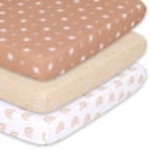 The Peanutshell Boho Mini Crib, Playard Sheet 3 Pack Set