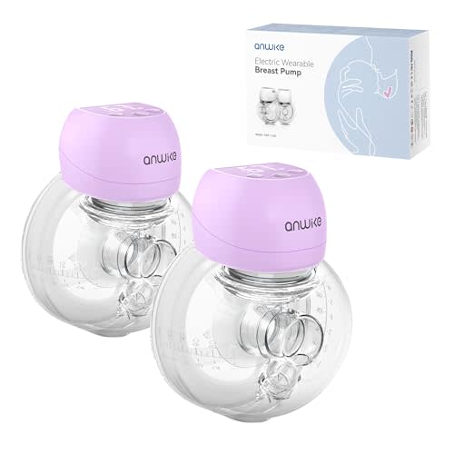 Hands Free Breast Pump 1508, Wearable Breastfeeding Pump,Ultra-Silent Wearable Breast Pump with LCD Display, 2 Modes & 9 Levels Rechargeable Wireless Portable Breast Pump with 21mm/24mm Flanges-Purple