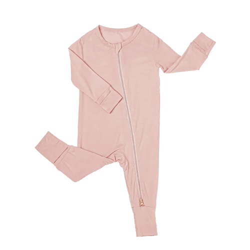 SXIMEE Unisex Baby Bamboo Viscose Pajamas with Mitten Cuffs Boys Girls 2 Way Zip Long Sleeve Sleepers