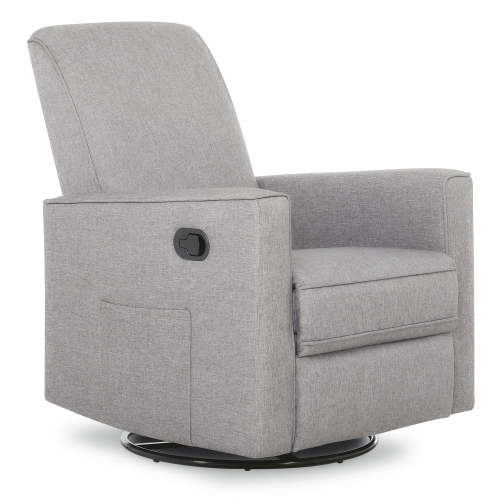 Evolur Raleigh Glider Recliner Light Grey with High Backrest Support, Durable Polyester Fabric