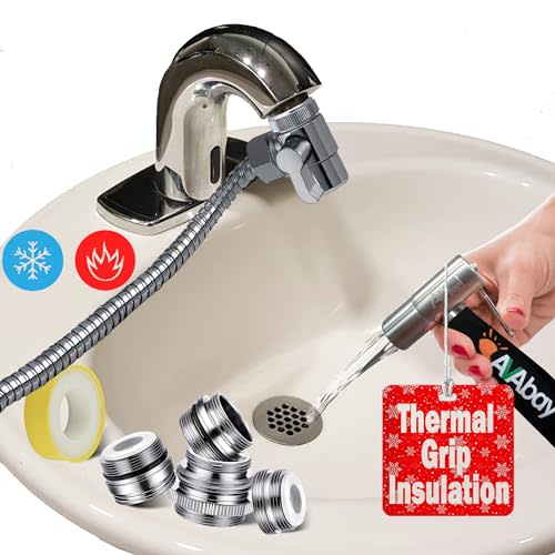 AVAbay Faucet Bidet Sprayer for Toilet w/Thermal Insulated Grip - Hot Water 180°F Handheld Sink Bidet Shataff - Diaper Sprayer with 80" Hose - Muslim Shower Hand Held Attachment for Sink Hose Sprayer