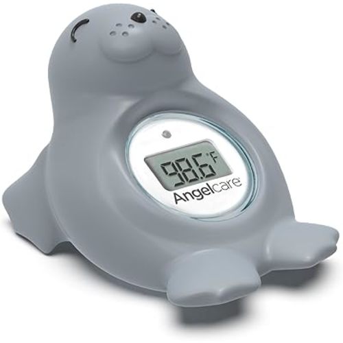 Angelcare Baby Bath & Room Thermometer - Happy Seal, Grey, BT-01-SEAL-US