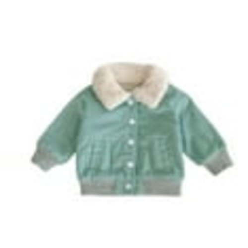 Atogsazn Newborn Boys Fleece Lined Jackets Infant Button Long Sleeve Coat Winter Warm Clothes Outerwear Mint Green 3-6 Months on Clearance