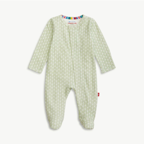 green cable leaf organic cotton magnetic parent favorite footie – Magnetic Me