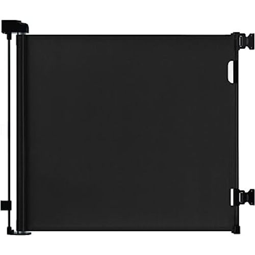 dearlomum Retractable Baby Gate,Mesh Baby Gate or Mesh Dog Gate,33" Tall,Extends up to 71" Wide,Child Safety Gate for Doorways,Stairs,Hallways,Indoor/Outdoor（Black,33"x71"）