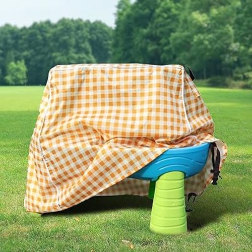 SIRUITON Kids Water Table Cover - Fit Step2 Rain Showers Splash Pond - Waterproof, Dust Proof, Anti-UV - Outdoor Toys Cover - Yellow