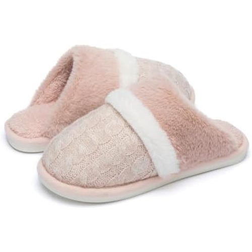 Cozy Slippers for Women Indoor and Outdoor Fuzzy House Shoes with Memory Foam Anti-Skid Sole Gifts for Women Mom Ladies