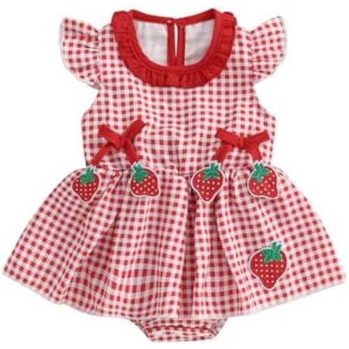 Newborn Infant Baby Girl Clothes Sleeveless Plaid Romper Dress Bow Layer Tutu Dresses Bow Headband Summer Bodysuit