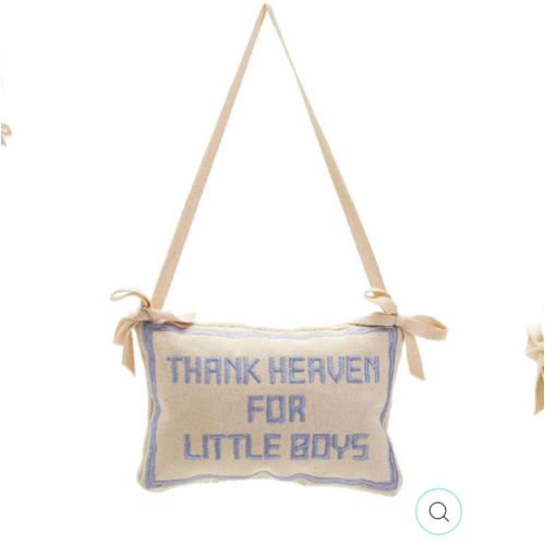 THANK HEAVEN EMBROIDERED PILLOW DOOR HANGER