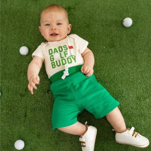 Dad's Golf Buddy Short Sleeve Bodysuit, Natural - Sweet Wink | Maisonette