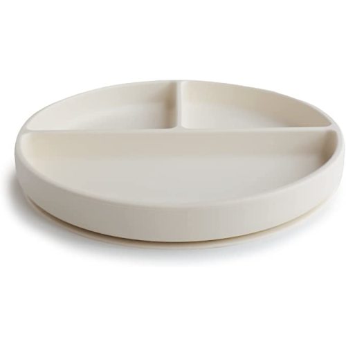 mushie Silicone Suction Plate | BPA-Free Non-Slip Design (Ivory)