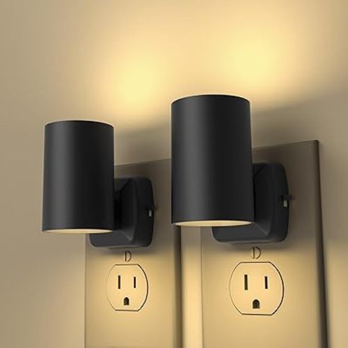 ETL Certified 2700K Night Lights, Modern Night Lights Plug into Wall, Dusk to Dawn Light Sensor Nightlights, Warm White, Adjustable Brightness, Night Light for Kids,Hallway,Stairway, 2 Pack