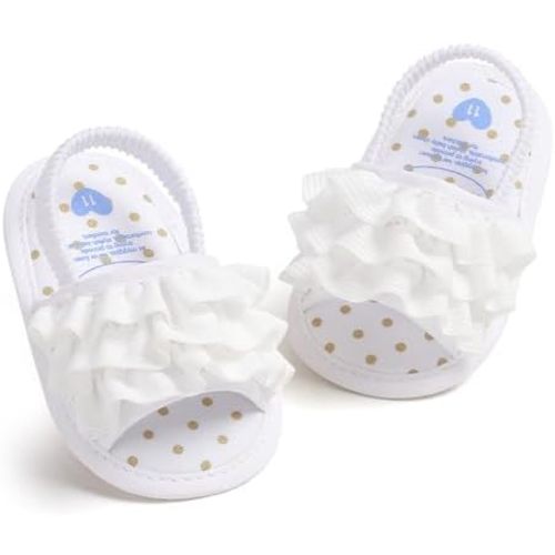 Infant Baby Boys Girls Sandals Summer Baby Wedding Dress Flat Shoes Newborn Crib Shoes First Walkers Prewalkers Shoes