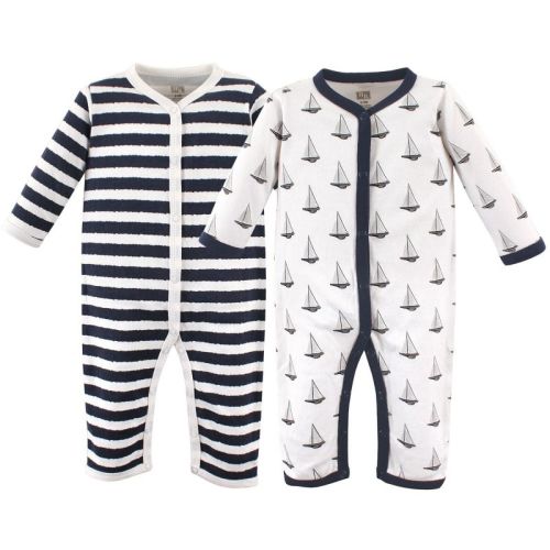 Hudson Baby Infant Boy Cotton Coveralls 2pk, Sailboat, 3-6 Months
