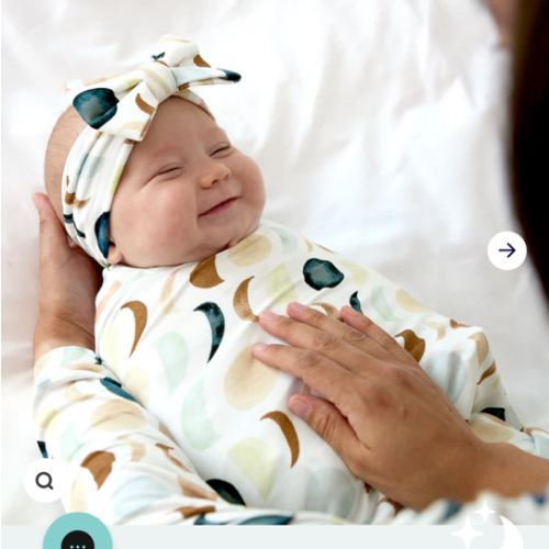 Luna Neutral Swaddle & Luxe Bow Headband Set- Little Sleepies